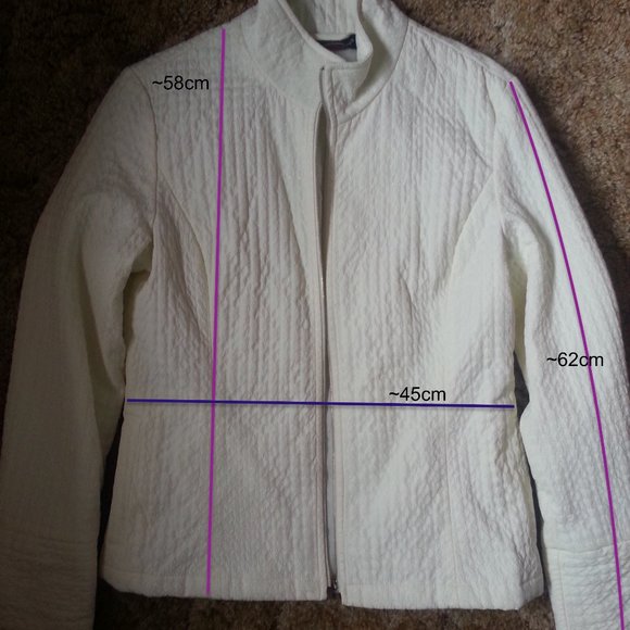 Denver Hayes White Circle Pattern Blazer Coat - Picture 2 of 5